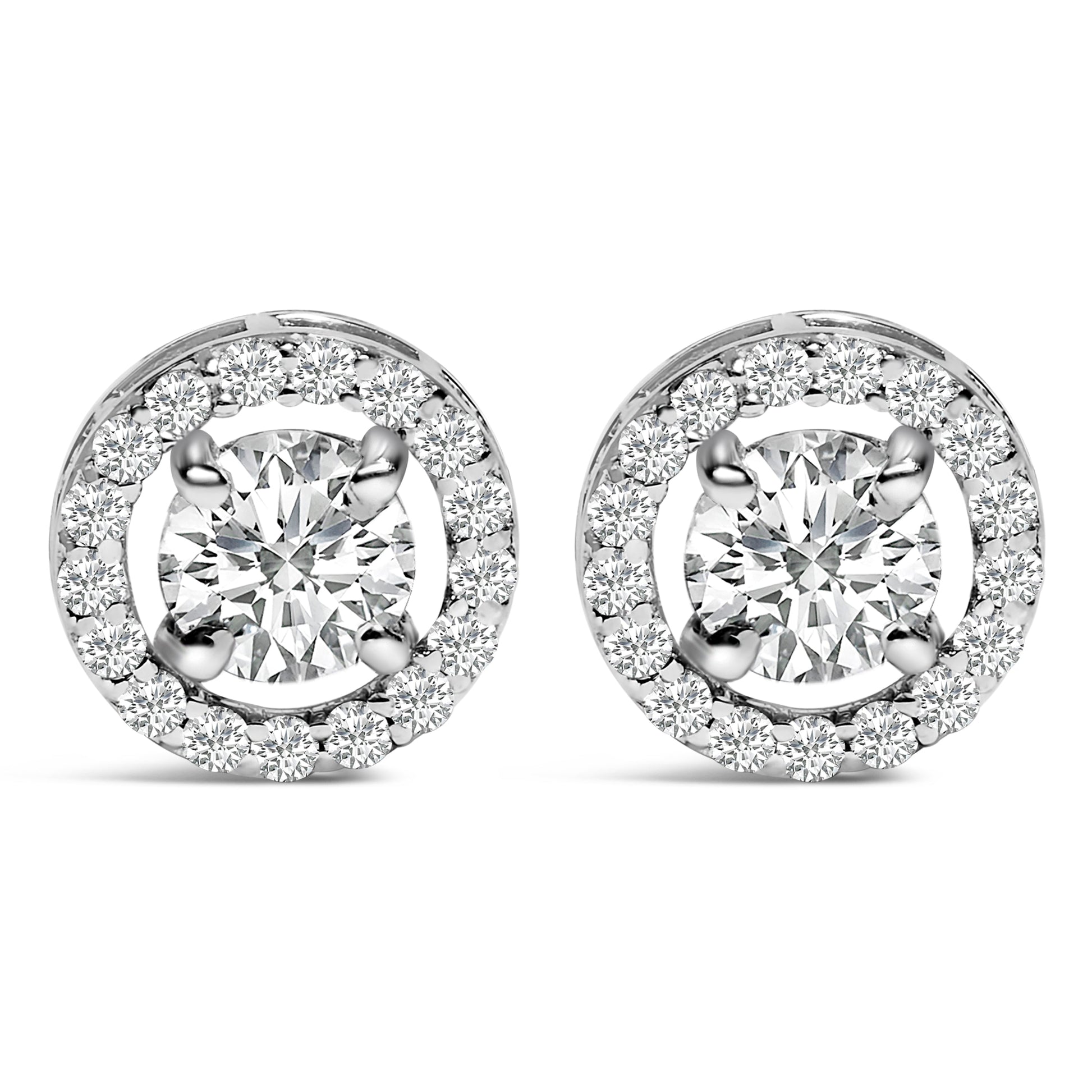 Men's 14K White Gold 1 3/4 Cttw Lab Grown Diamond Halo Cufflink Bids.com