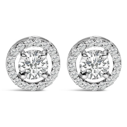 Men's 14K White Gold 1 3/4 Cttw Lab Grown Diamond Halo Cufflink Bids.com