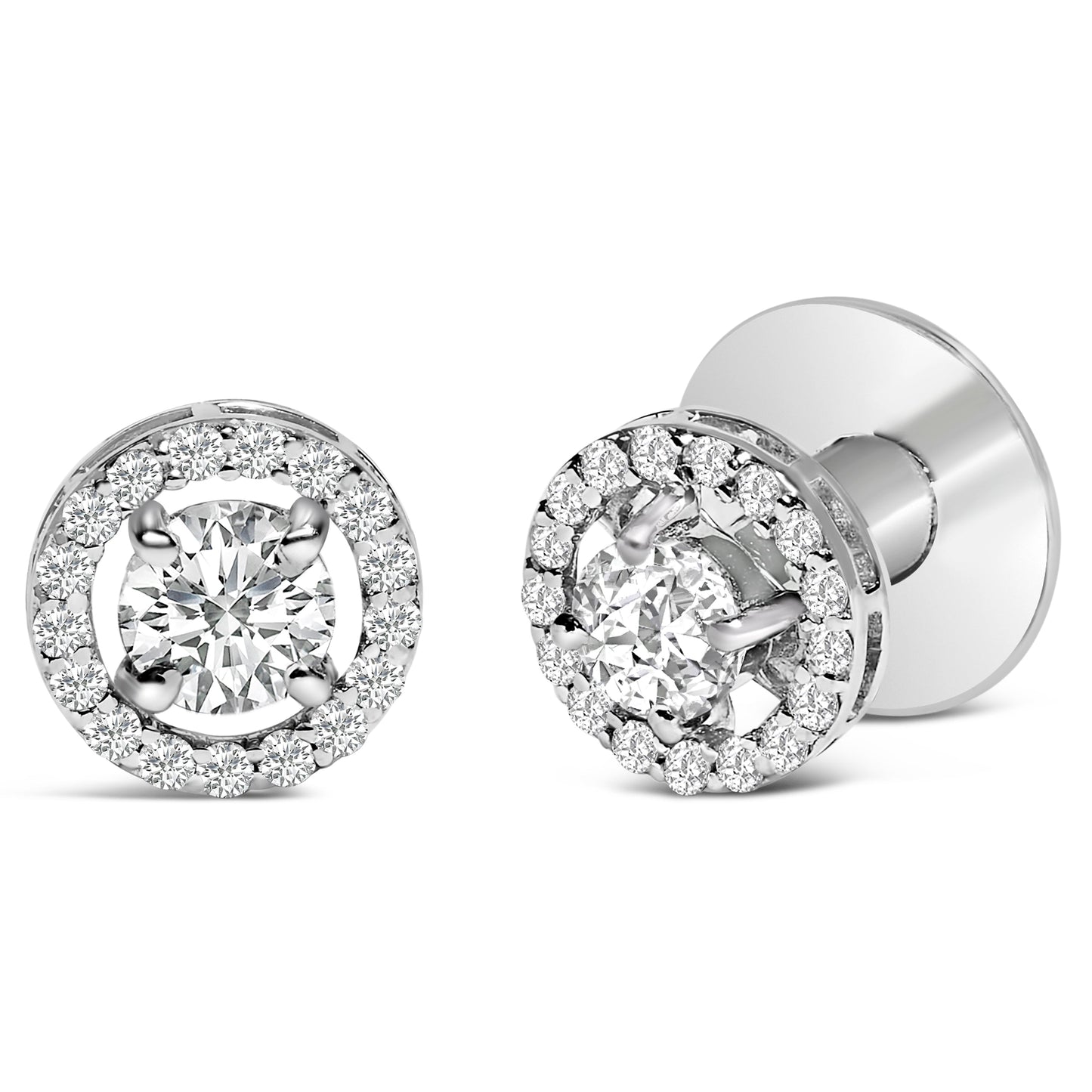 Men's 14K White Gold 1 3/4 Cttw Lab Grown Diamond Halo Cufflink Bids.com