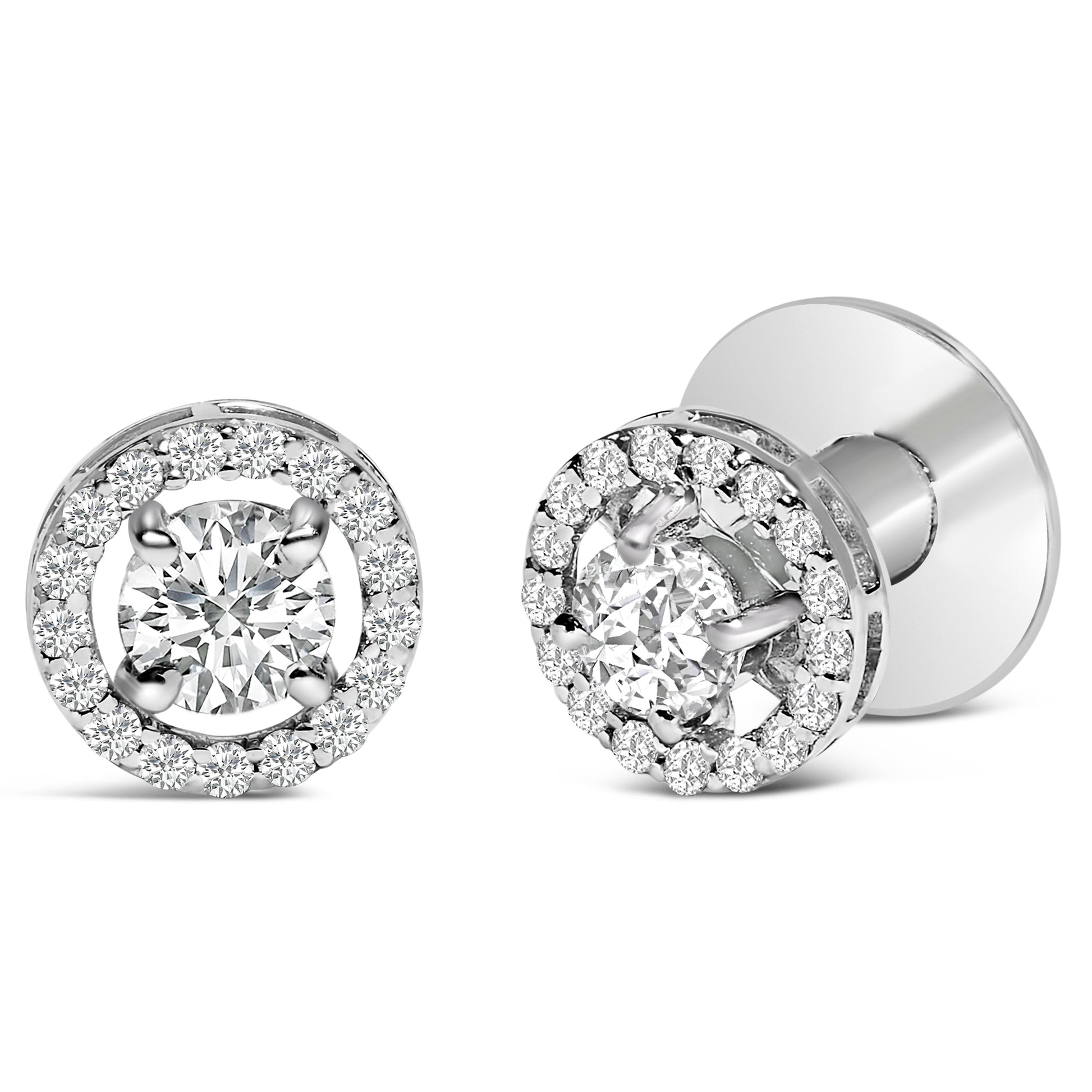 Men's 14K White Gold 1 3/4 Cttw Lab Grown Diamond Halo Cufflink Bids.com