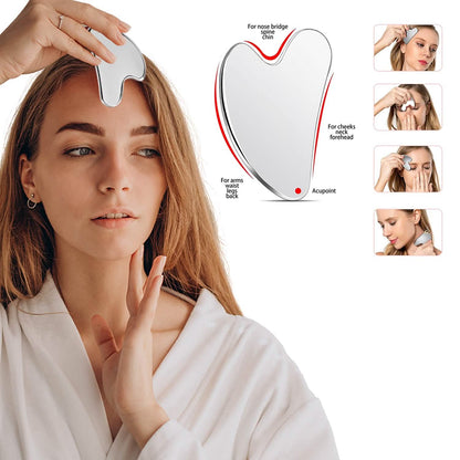 Stainless Steel Gua Sha Massage Scraper Tool For Facial Skin Care DailySale