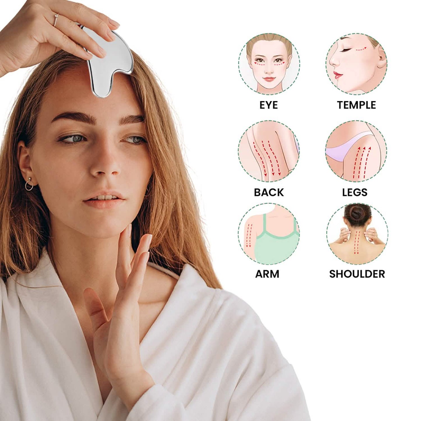 Stainless Steel Gua Sha Massage Scraper Tool For Facial Skin Care DailySale