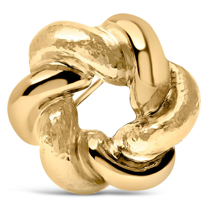 18K Yellow Gold Sculpted Knot Brooch Bids.com