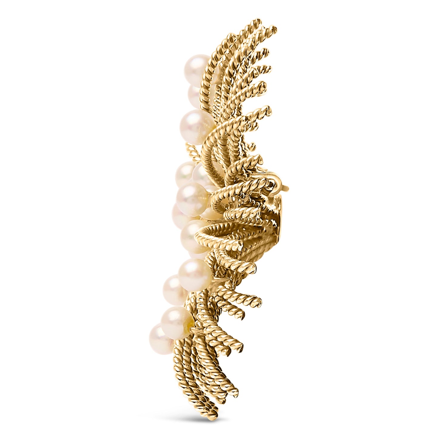 18K Yellow Gold Cultured Freshwater Pearl Starburst Brooch Pin Bids.com