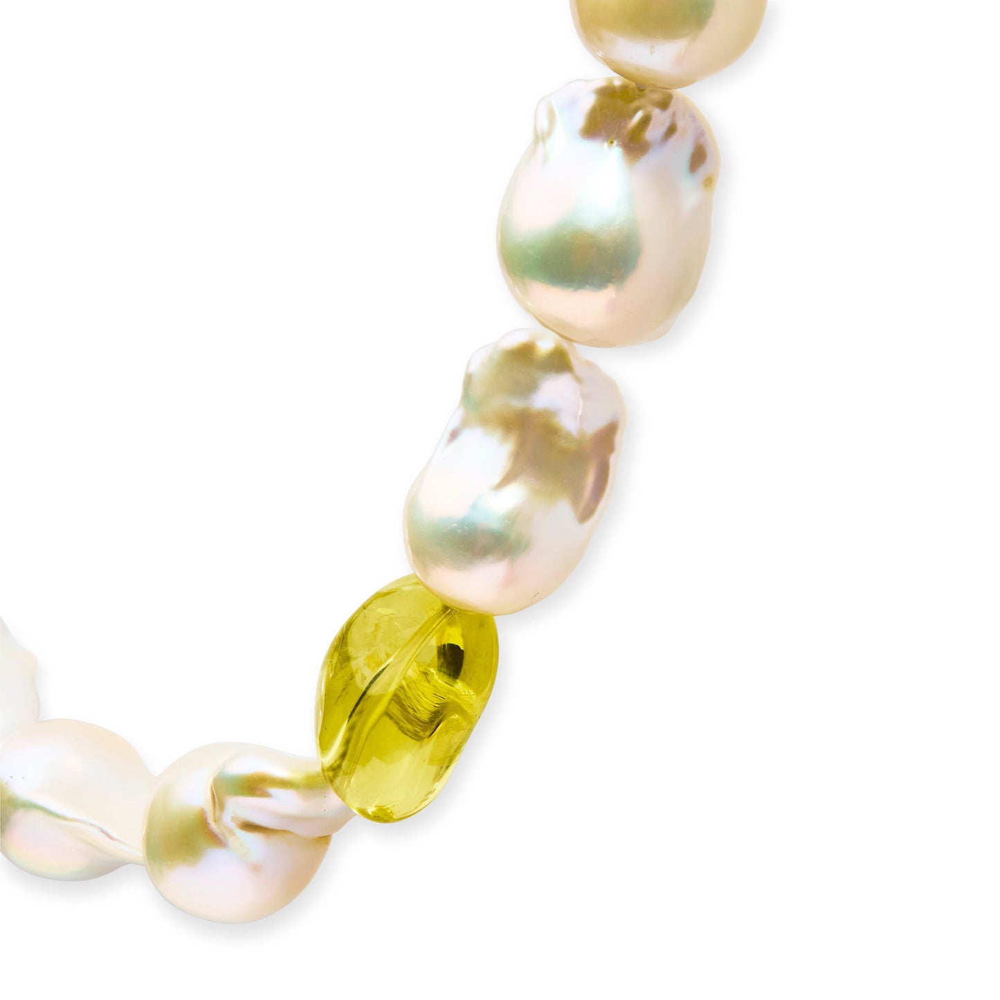 14K Yellow Gold Citrine, Amethyst, and Baroque Pearl Strand Necklace - 18" Inches Bids.com