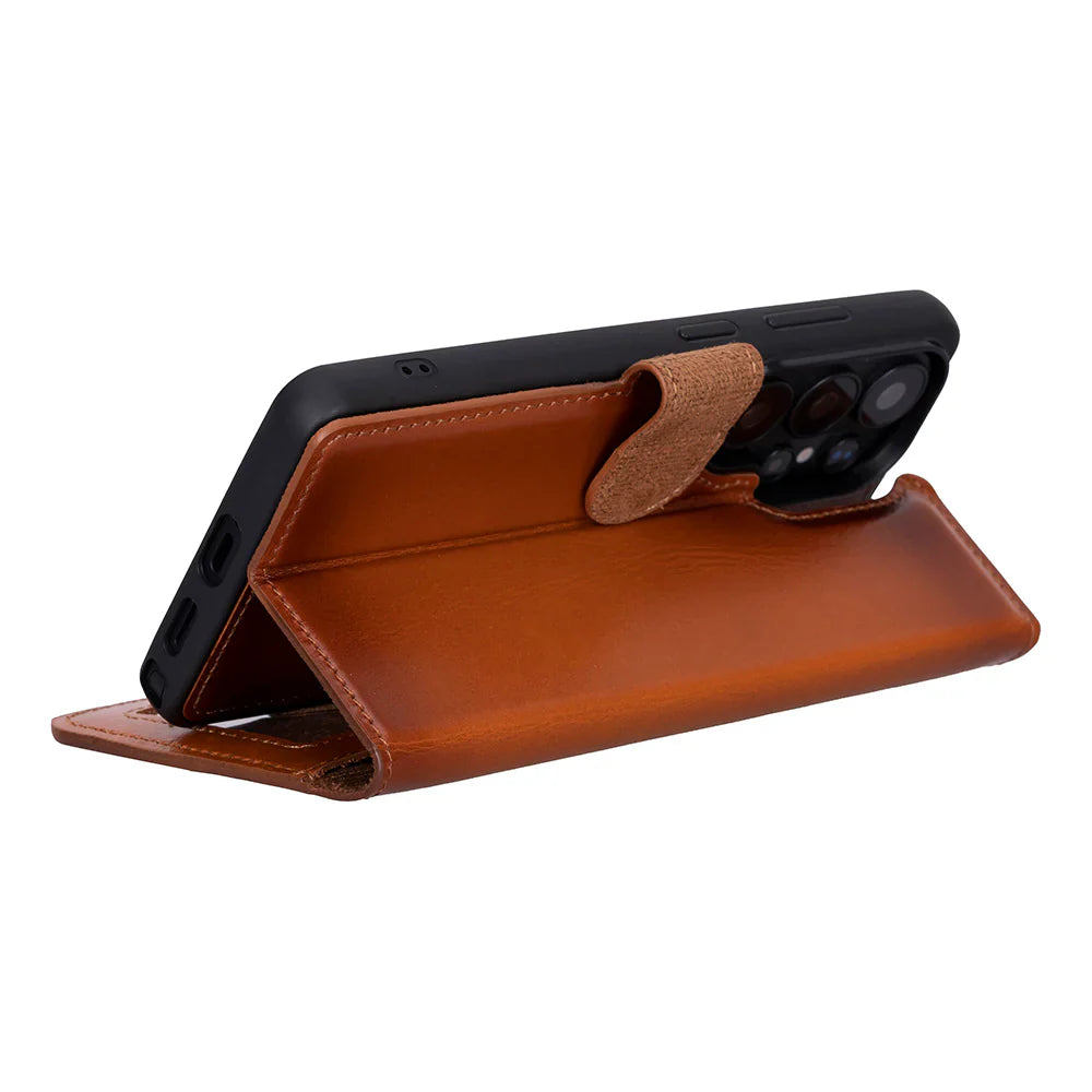 Magic Samsung Galaxy S26 Ultra Detachable Leather Wallet Case – Genuine Leather Phone Case for Everyday Carry | Minimal & Handcrafted Mizuri Leather