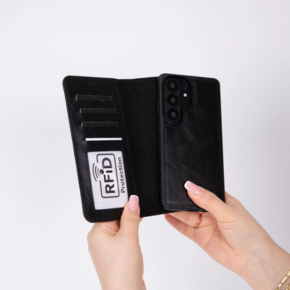 Magic Samsung Galaxy S26 Ultra Detachable Leather Wallet Case – Genuine Leather Phone Case for Everyday Carry | Minimal & Handcrafted Mizuri Leather