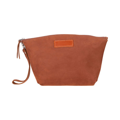 Luna Leather Makeup Bag – Genuine Leather Toiletry & Dopp Kit for Men & Women for Travel Elegance | Minimal & Handcrafted Mizuri Leather