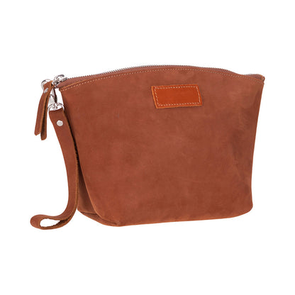 Luna Leather Makeup Bag – Genuine Leather Toiletry & Dopp Kit for Men & Women for Travel Elegance | Minimal & Handcrafted Mizuri Leather