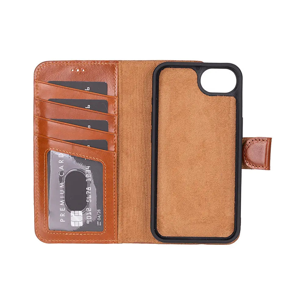 iPhone 16E Leather Wallet Case Detachable RFID – Magic Series Mizuri Leather