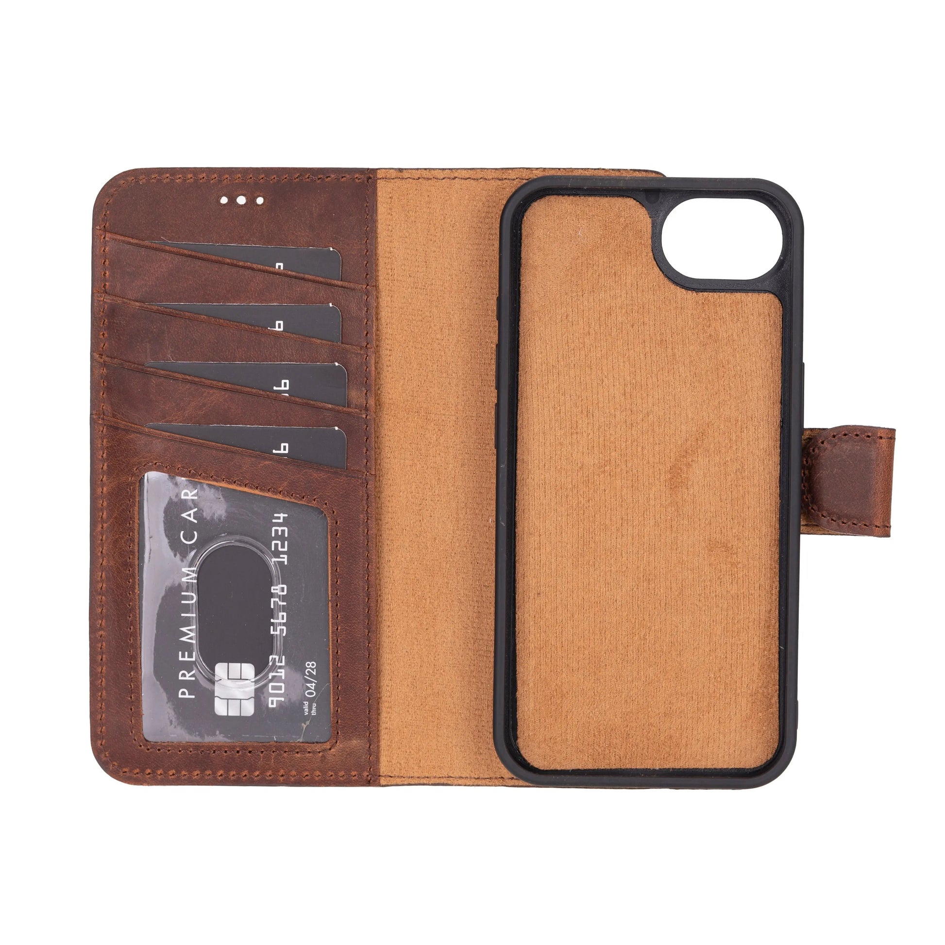 iPhone 16E Leather Wallet Case Detachable RFID – Magic Series Mizuri Leather