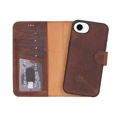 iPhone 16E Leather Wallet Case Detachable RFID – Magic Series Mizuri Leather
