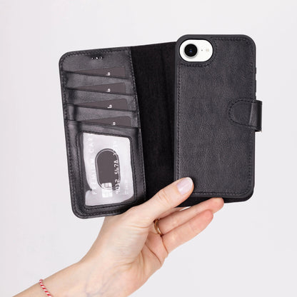 iPhone 16E Leather Wallet Case Detachable RFID – Magic Series Mizuri Leather