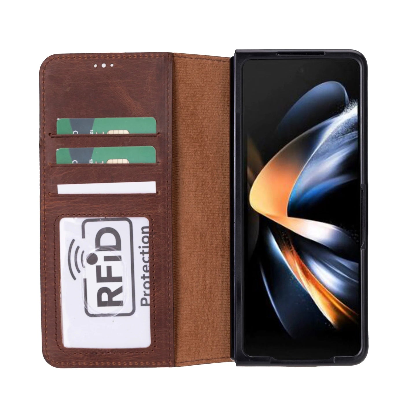 Google Pixel 10 Pro Fold Leather Folio Wallet Case RFID – Wallet ID Mizuri Leather