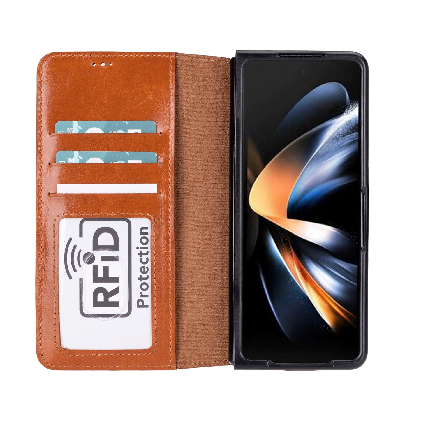 Google Pixel 10 Pro Fold Leather Folio Wallet Case RFID – Wallet ID Mizuri Leather