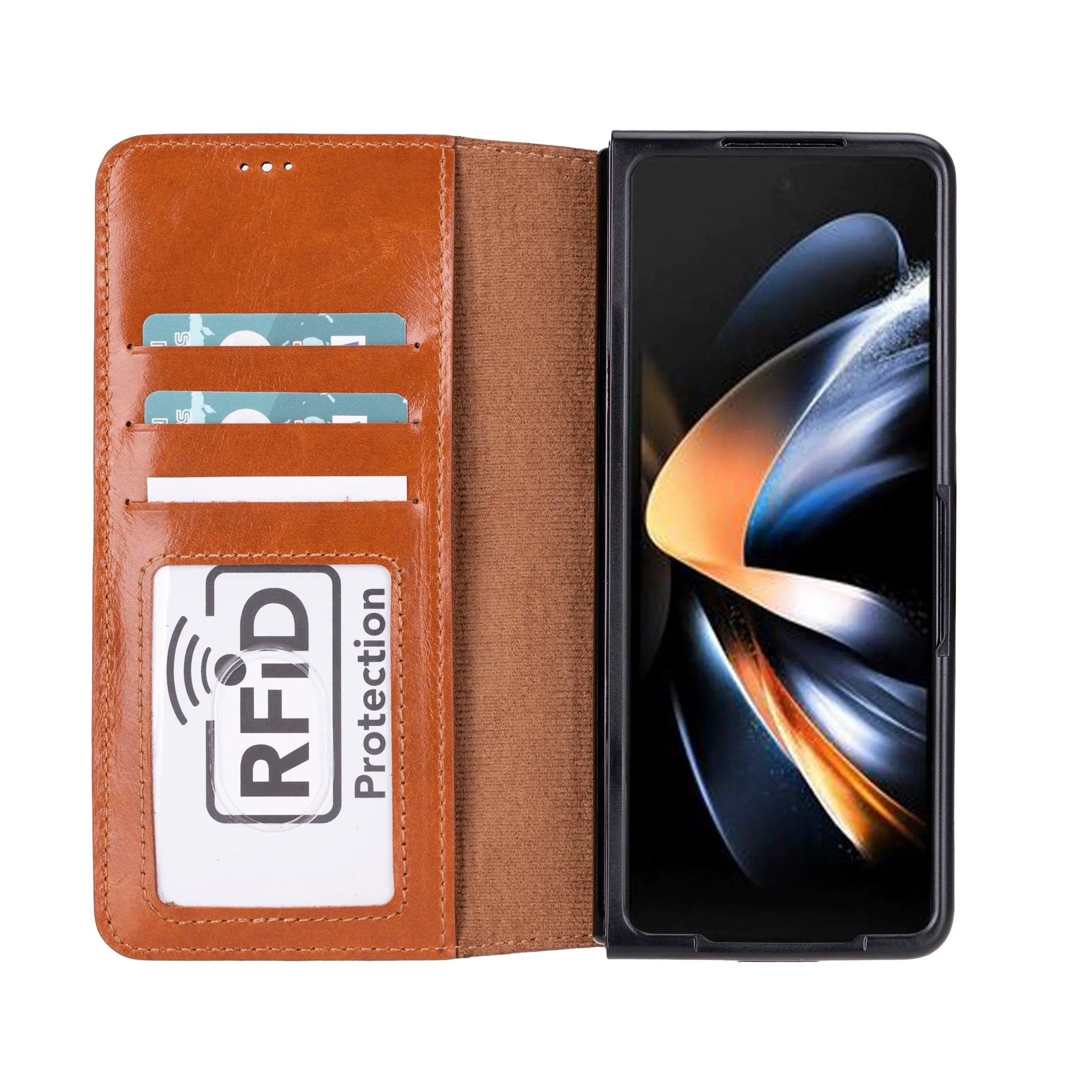 Google Pixel 10 Pro Fold Leather Folio Wallet Case RFID – Wallet ID Mizuri Leather