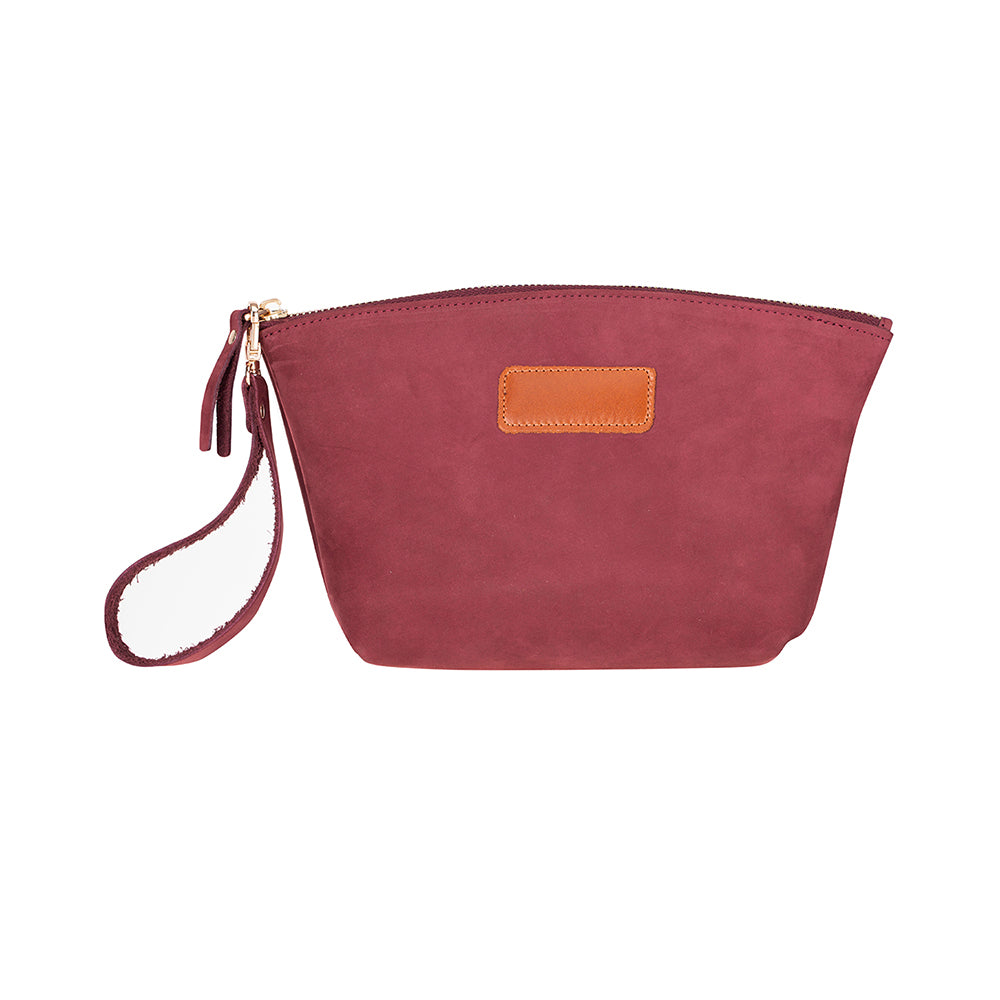 Luna Leather Makeup Bag – Genuine Leather Toiletry & Dopp Kit for Men & Women for Travel Elegance | Minimal & Handcrafted Mizuri Leather