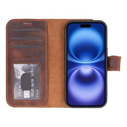 iPhone 17 Leather Wallet Case Detachable RFID MagSafe – Magic Series Mizuri Leather