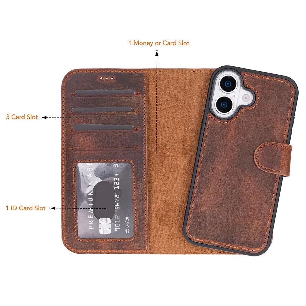 iPhone 17 Leather Wallet Case Detachable RFID MagSafe – Magic Series Mizuri Leather