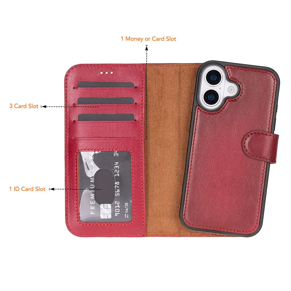 iPhone 17 Leather Wallet Case Detachable RFID MagSafe – Magic Series Mizuri Leather