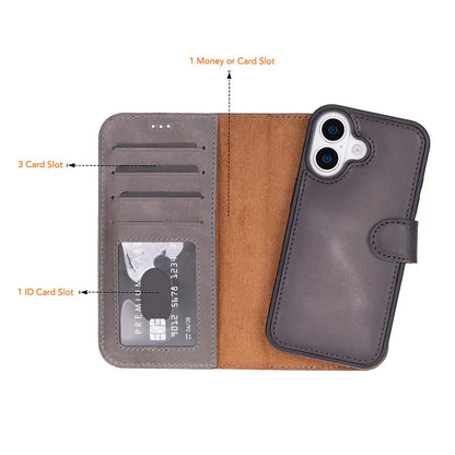 iPhone 17 Leather Wallet Case Detachable RFID MagSafe – Magic Series Mizuri Leather