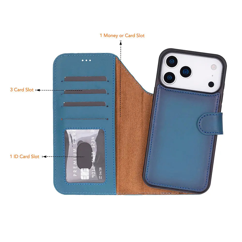 iPhone 17 Pro Max Leather Wallet Case Detachable RFID MagSafe – Magic Series Mizuri Leather