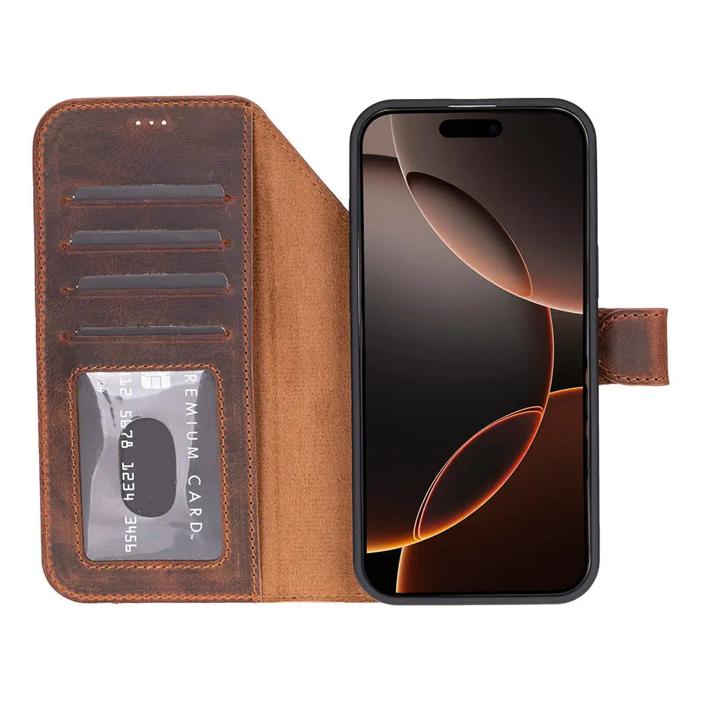 iPhone 17 Pro Max Leather Wallet Case Detachable RFID MagSafe – Magic Series Mizuri Leather