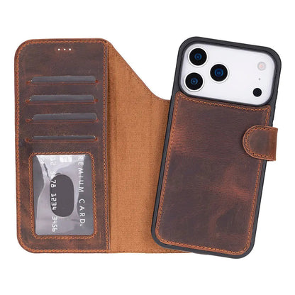 iPhone 17 Pro Leather Wallet Case Detachable RFID MagSafe – Magic Series Mizuri Leather