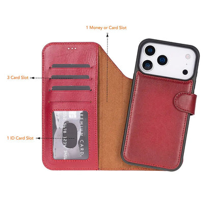 iPhone 17 Pro Max Leather Wallet Case Detachable RFID MagSafe – Magic Series Mizuri Leather