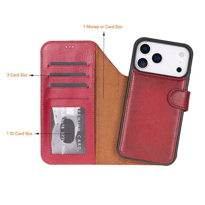 iPhone 17 Pro Leather Wallet Case Detachable RFID MagSafe – Magic Series Mizuri Leather
