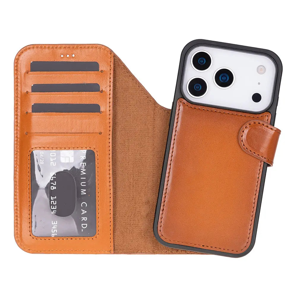 iPhone 17 Pro Max Leather Wallet Case Detachable RFID MagSafe – Magic Series Mizuri Leather