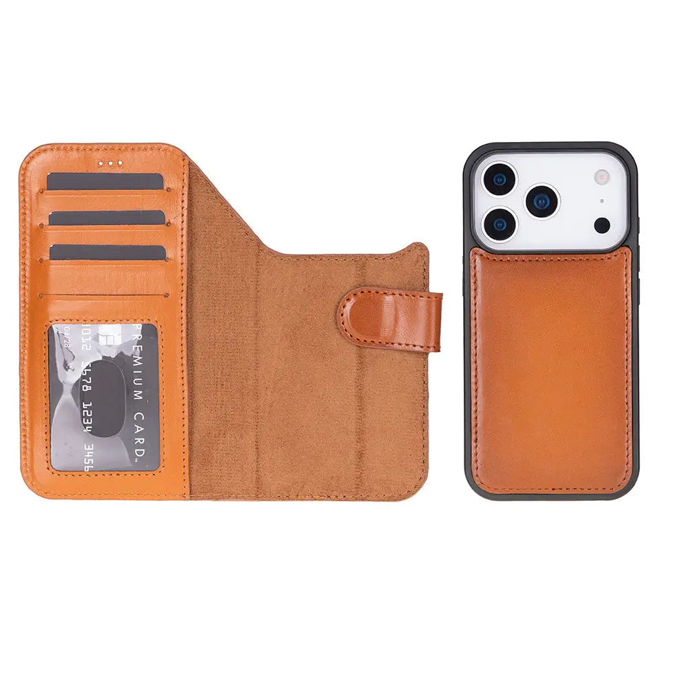iPhone 17 Pro Max Leather Wallet Case Detachable RFID MagSafe – Magic Series Mizuri Leather