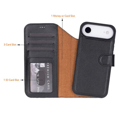 iPhone 17 Air Leather Wallet Case Detachable RFID MagSafe – Magic Series Mizuri Leather