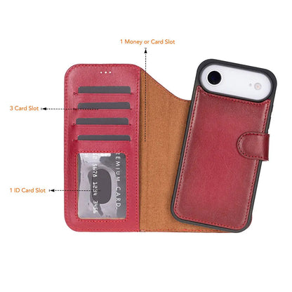 iPhone 17 Air Leather Wallet Case Detachable RFID MagSafe – Magic Series Mizuri Leather