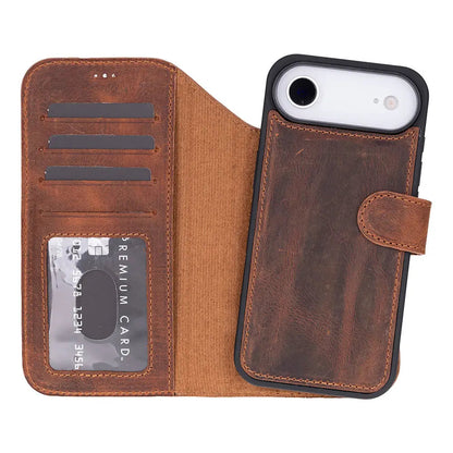 iPhone 17 Air Leather Wallet Case Detachable RFID MagSafe – Magic Series Mizuri Leather