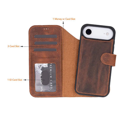 iPhone 17 Air Leather Wallet Case Detachable RFID MagSafe – Magic Series Mizuri Leather