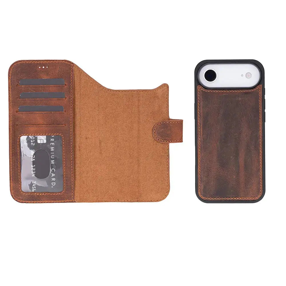 iPhone 17 Air Leather Wallet Case Detachable RFID MagSafe – Magic Series Mizuri Leather