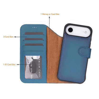 iPhone 17 Air Leather Wallet Case Detachable RFID MagSafe – Magic Series Mizuri Leather