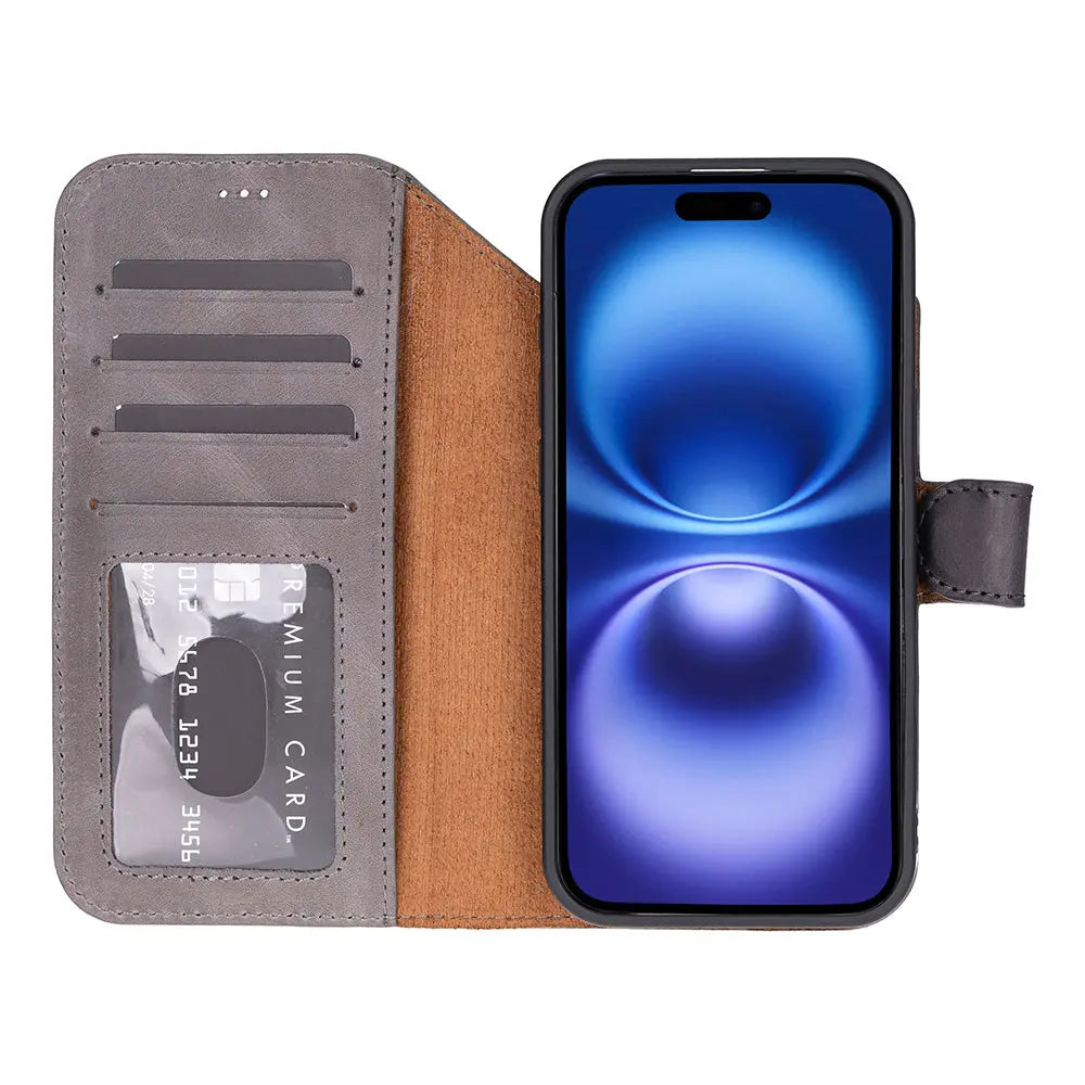 iPhone 17 Air Leather Wallet Case Detachable RFID MagSafe – Magic Series Mizuri Leather