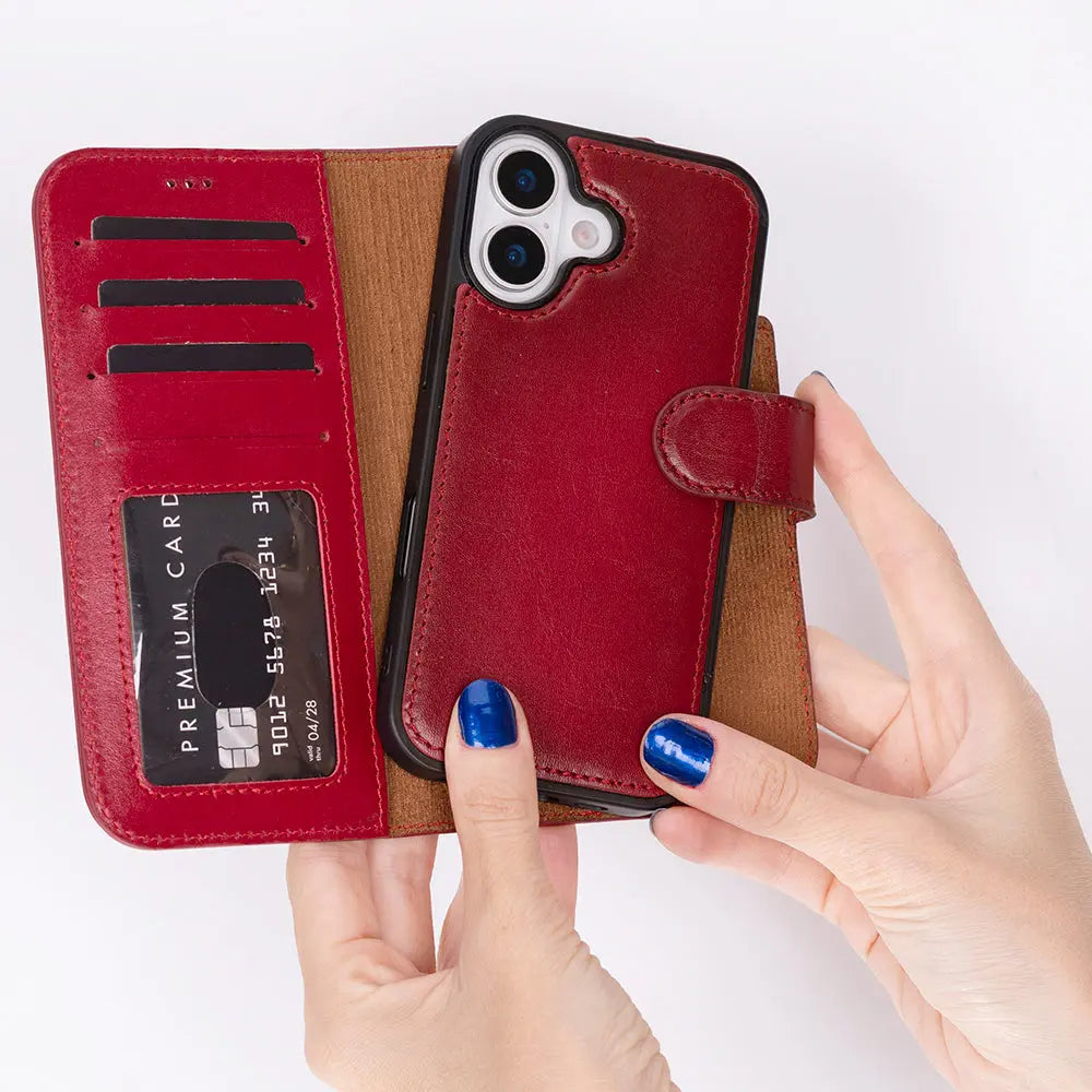 iPhone 17 Leather Wallet Case Detachable RFID MagSafe – Magic Series Mizuri Leather