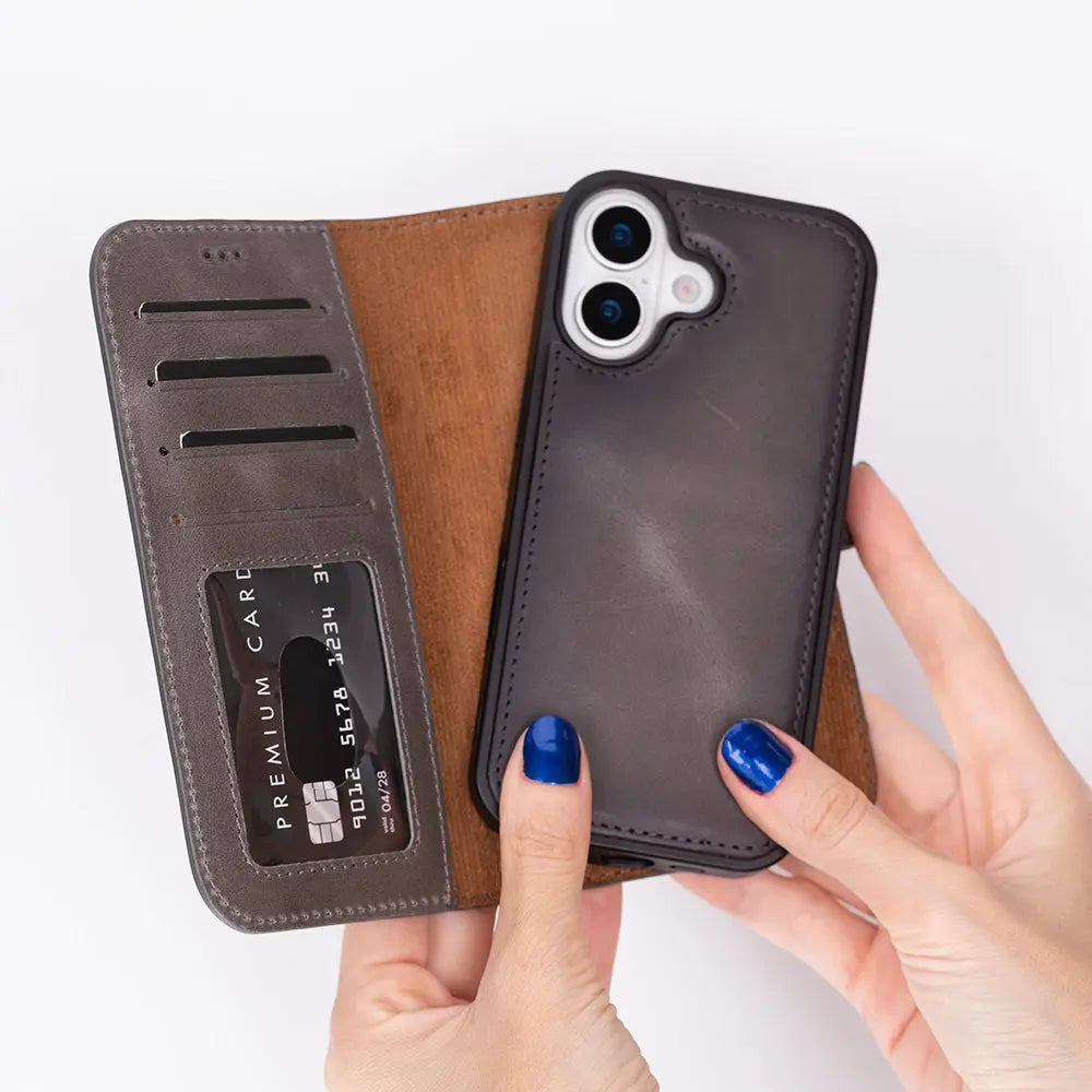 iPhone 17 Leather Wallet Case Detachable RFID MagSafe – Magic Series Mizuri Leather