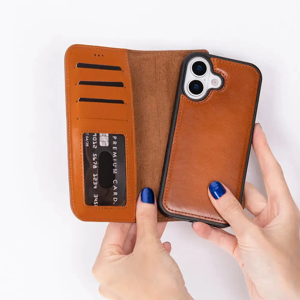 iPhone 17 Leather Wallet Case Detachable RFID MagSafe – Magic Series Mizuri Leather