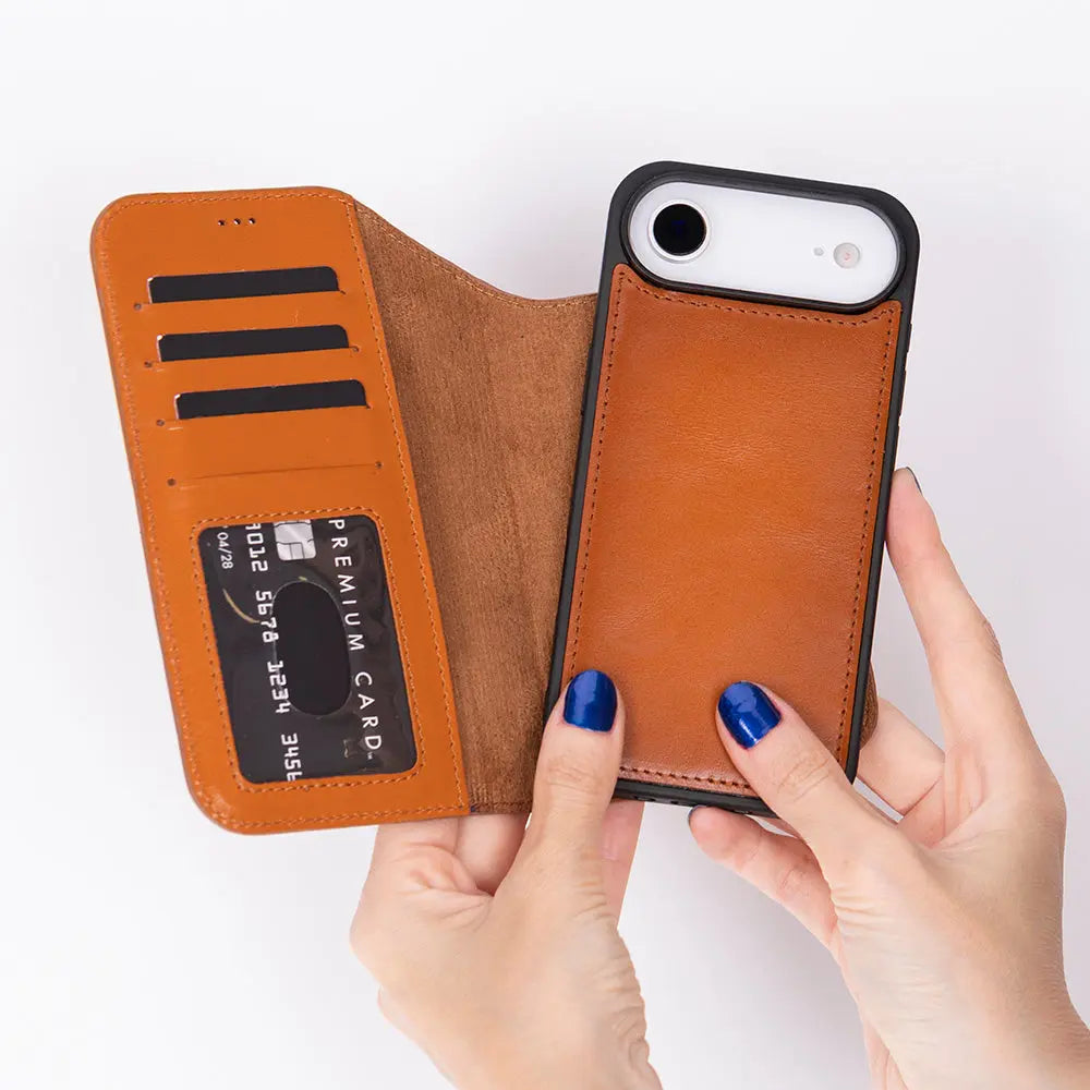 iPhone 17 Air Leather Wallet Case Detachable RFID MagSafe – Magic Series Mizuri Leather