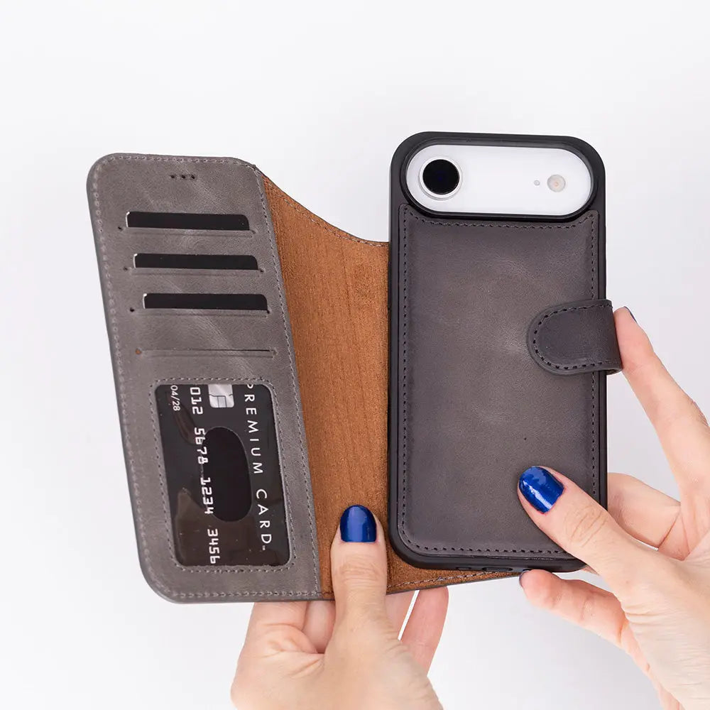 iPhone 17 Air Leather Wallet Case Detachable RFID MagSafe – Magic Series Mizuri Leather