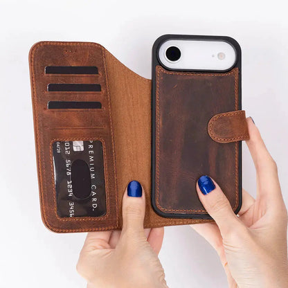 iPhone 17 Air Leather Wallet Case Detachable RFID MagSafe – Magic Series Mizuri Leather
