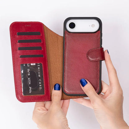 iPhone 17 Air Leather Wallet Case Detachable RFID MagSafe – Magic Series Mizuri Leather