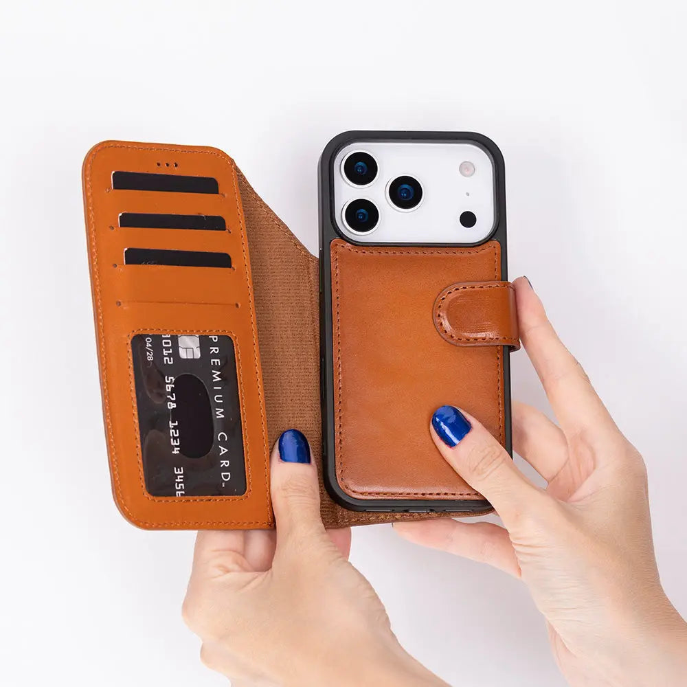 iPhone 17 Pro Max Leather Wallet Case Detachable RFID MagSafe – Magic Series Mizuri Leather