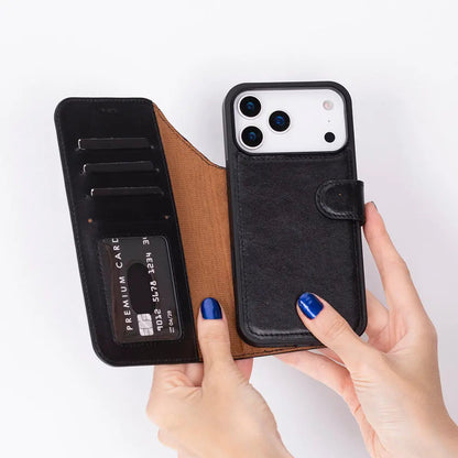 iPhone 17 Pro Leather Wallet Case Detachable RFID MagSafe – Magic Series Mizuri Leather