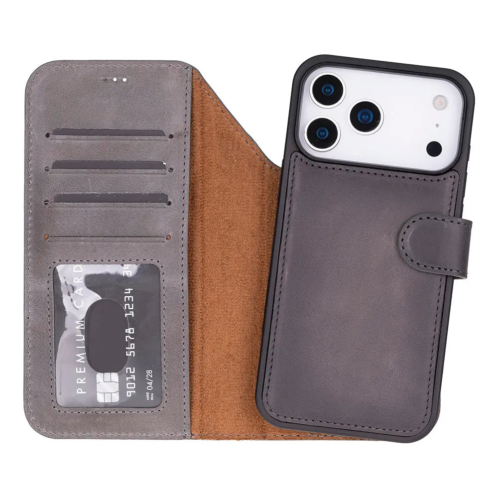 iPhone 17 Pro Max Leather Wallet Case Detachable RFID MagSafe – Magic Series Mizuri Leather