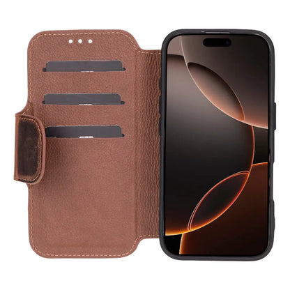 iPhone 16 Pro Max Genuine Leather Folio Case – Firenze Series Mizuri Leather